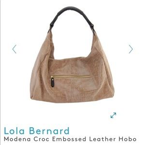 *SOLD*LolaBernard ModernaCrocEmbossed Leather Hobo